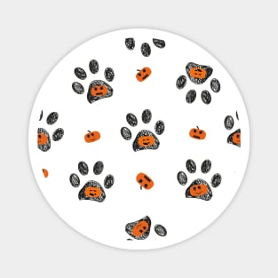 Paw prints with pumpkin Magnet